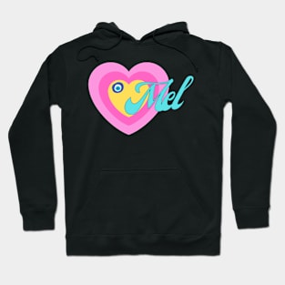 Mel in Colorful Heart Illustration Hoodie